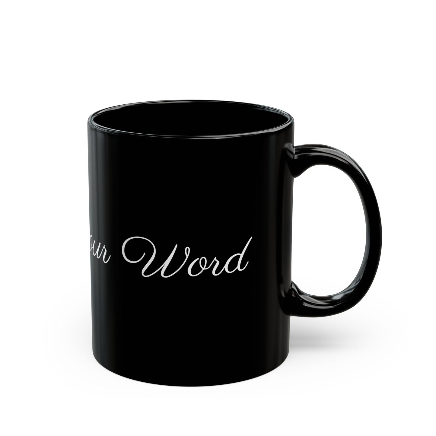 Voila Mug – Ceramic (11oz & 15oz, Black) - Cute Cursive