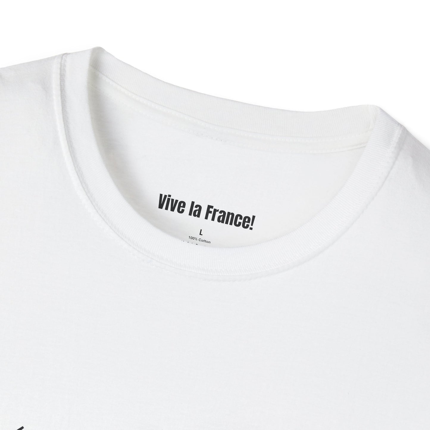 Unisex Softstyle French T-Shirt (White) - Cute Cursive