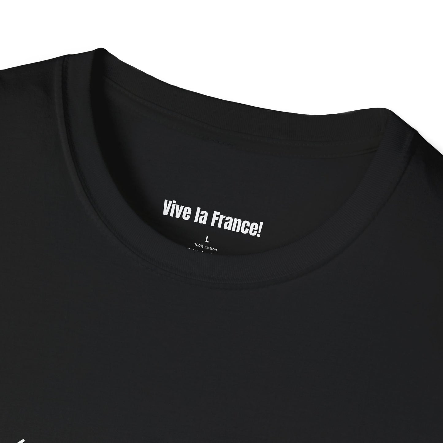 Unisex Softstyle French T-Shirt (Black) - Cute Cursive