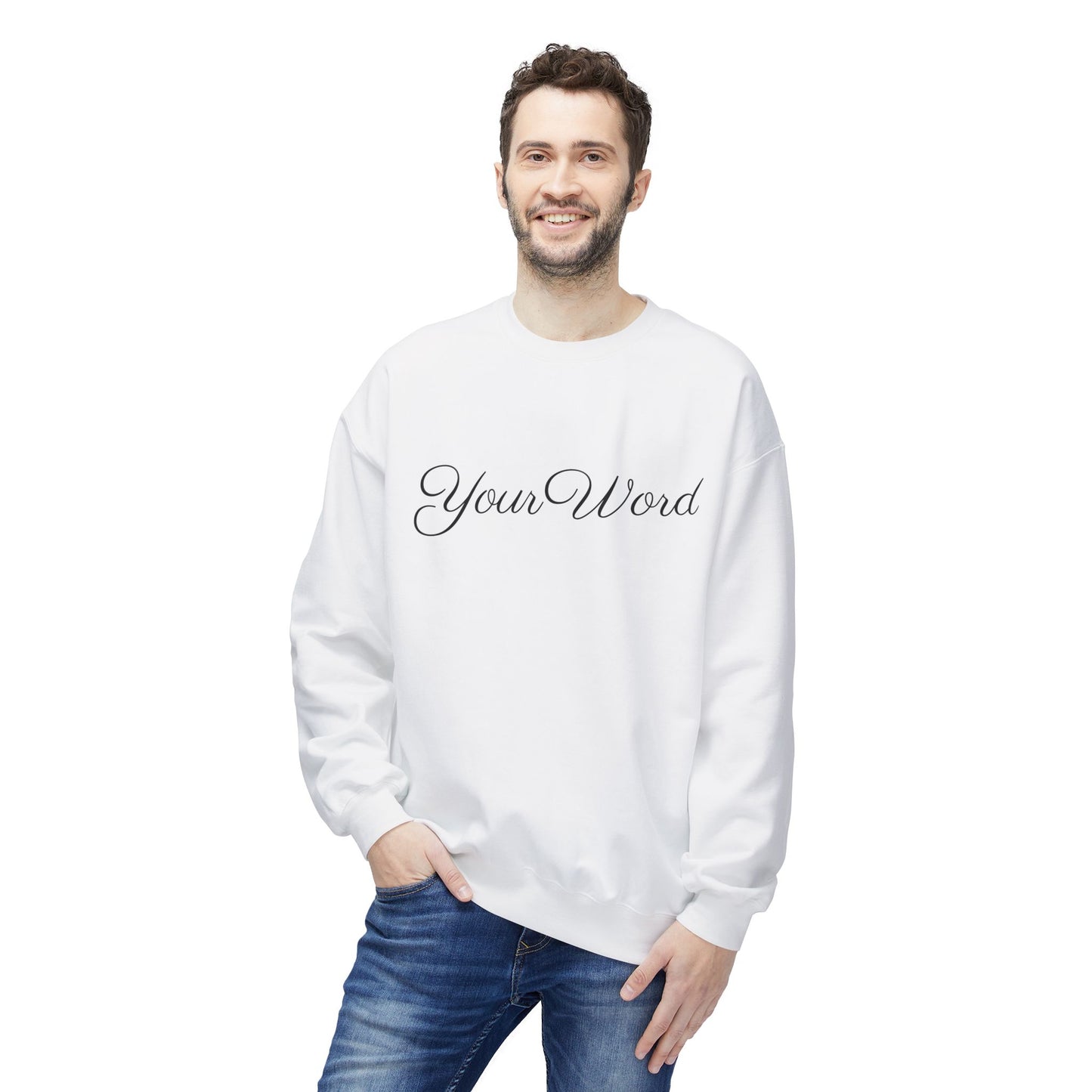 Unisex Softstyle Sweatshirt (White) - Cute Cursive