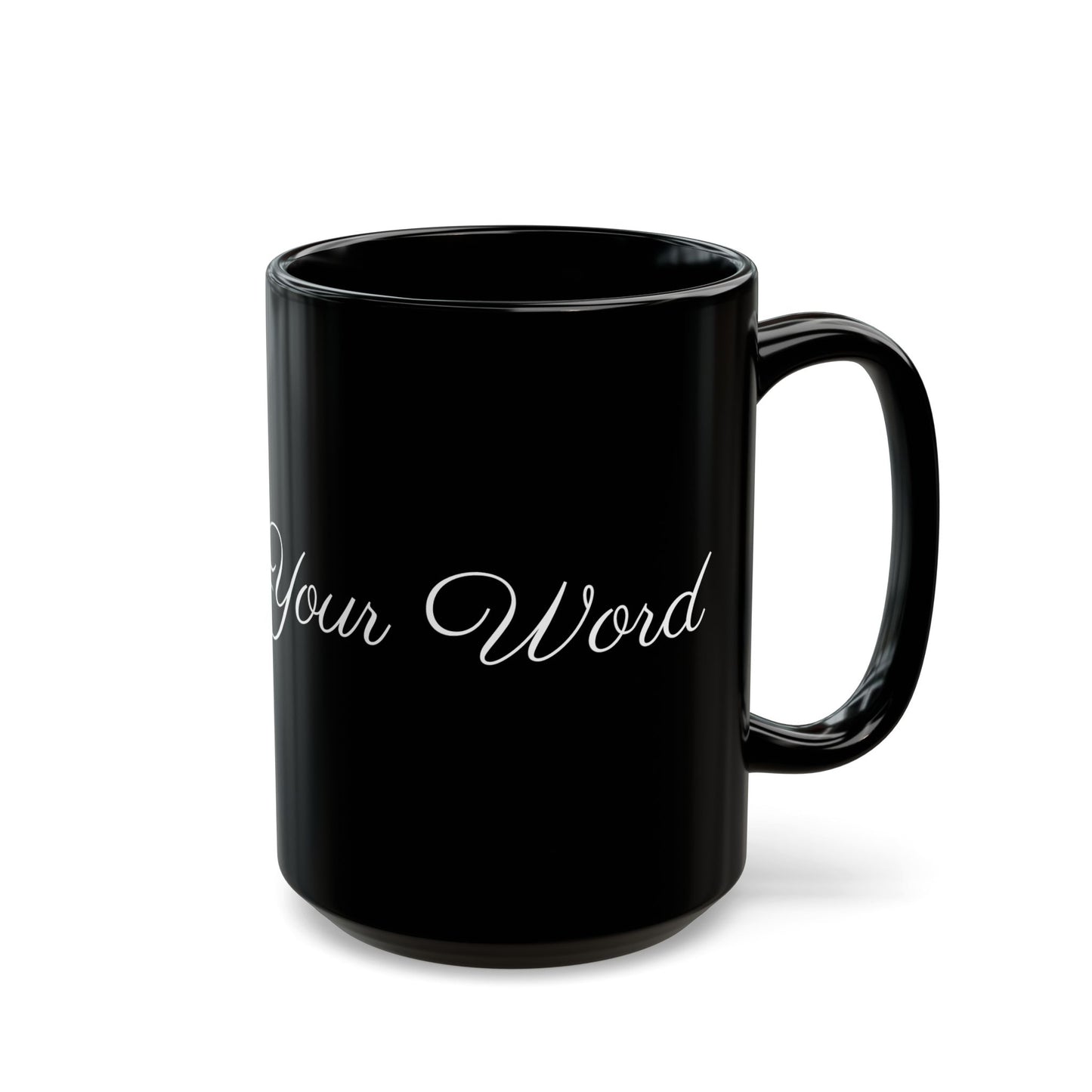 Voila Mug – Ceramic (11oz & 15oz, Black) - Cute Cursive