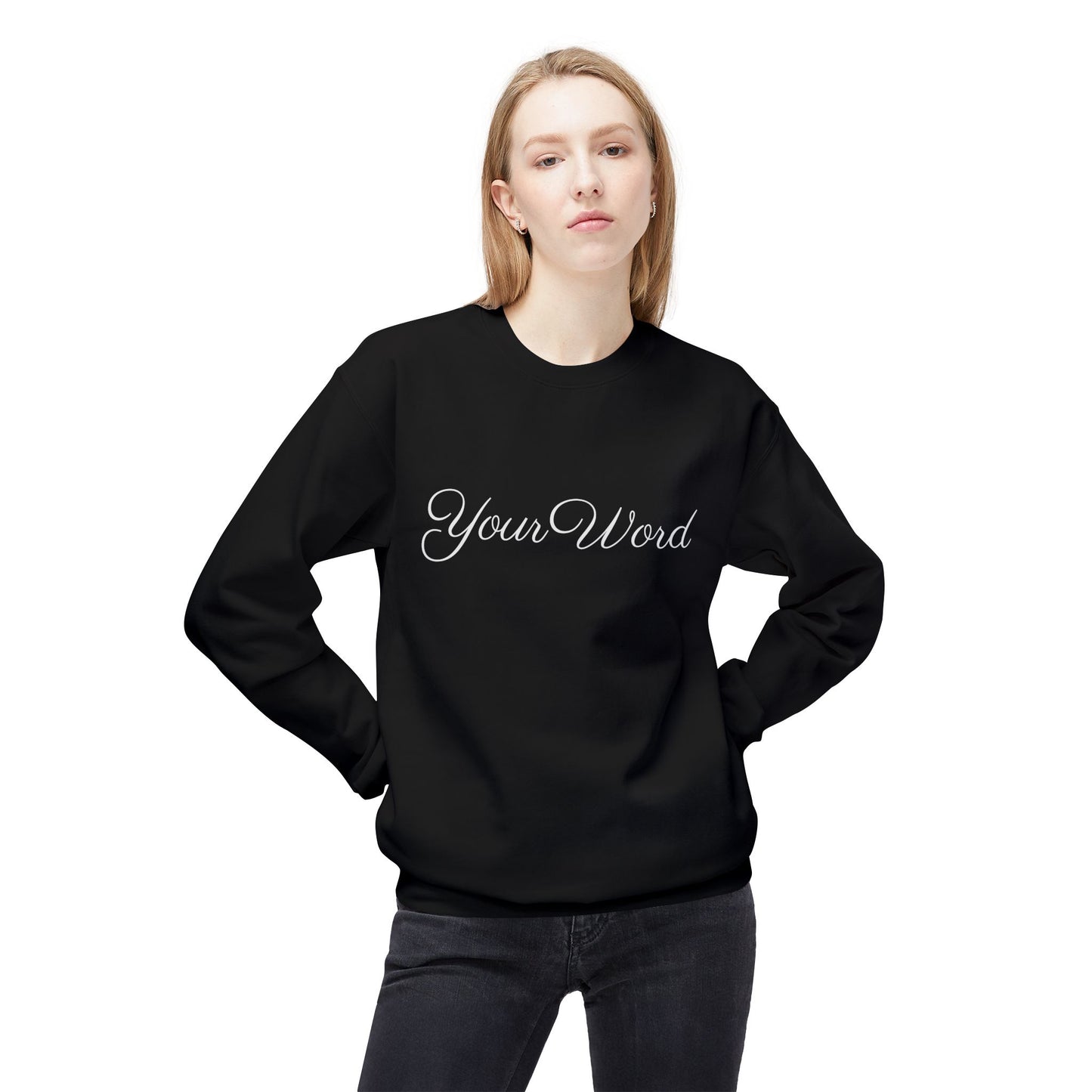 Unisex Softstyle Sweatshirt (Black) - Cute Cursive