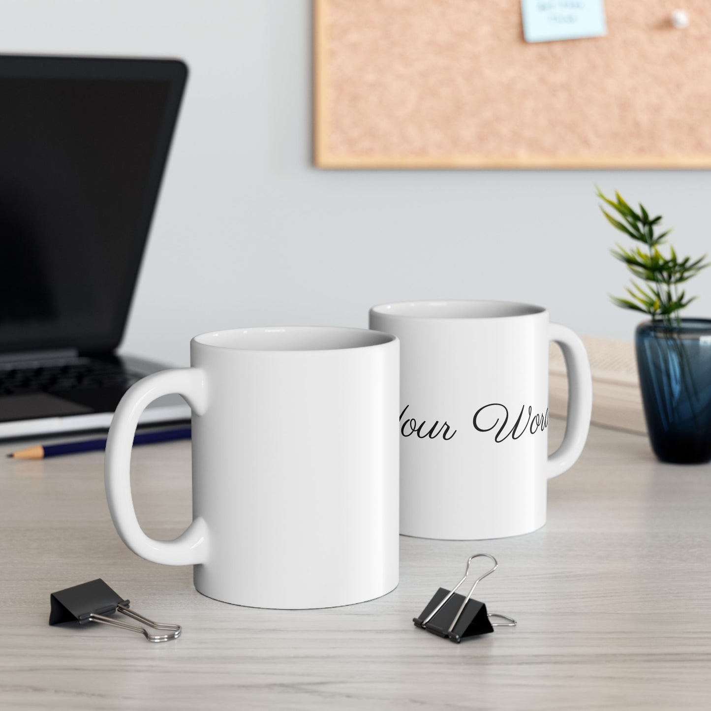 Voila Mug – Ceramic (11oz & 15oz, White) - Cute Cursive