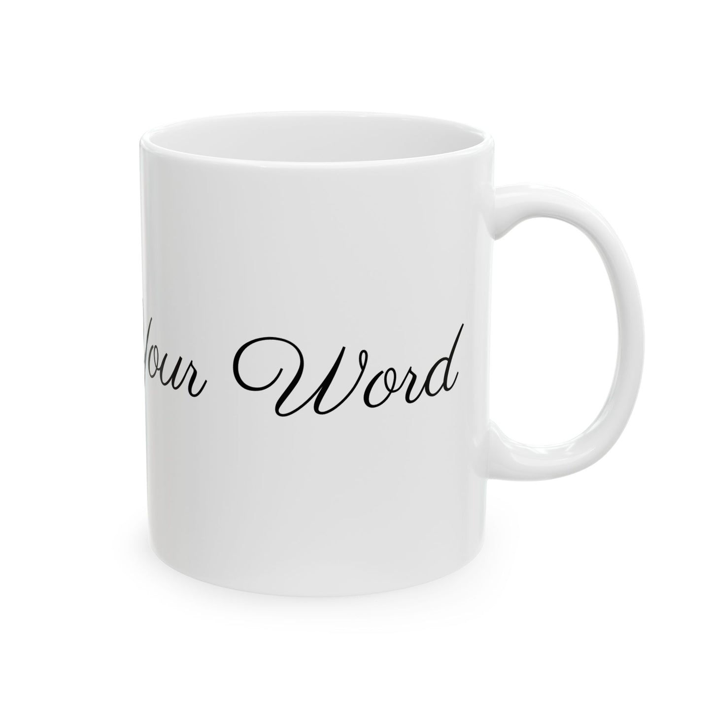 Voila Mug – Ceramic (11oz & 15oz, White) - Cute Cursive