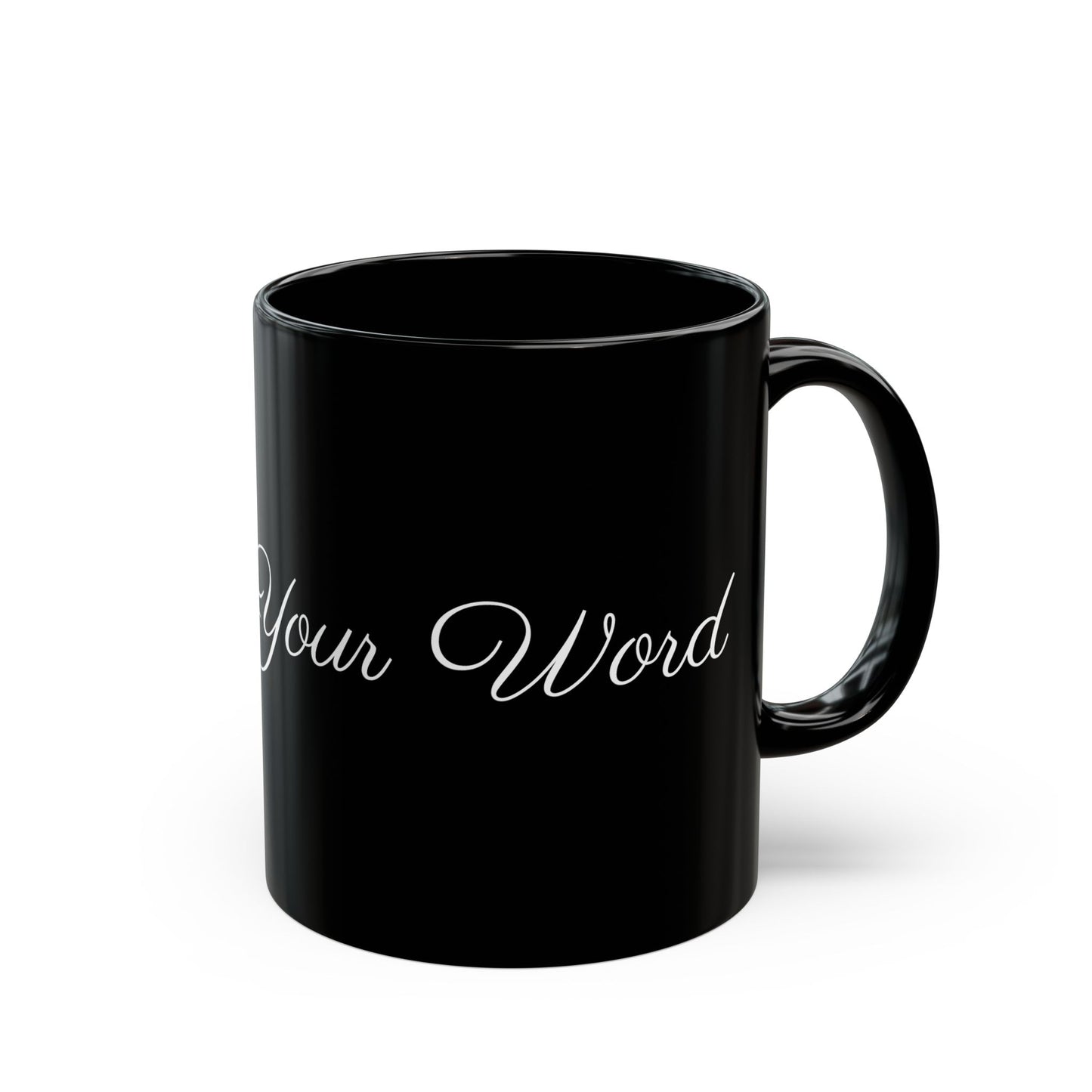 Voila Mug – Ceramic (11oz & 15oz, Black) - Cute Cursive